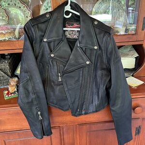 Vintage Flying Bikes Leather Jacket